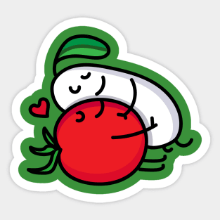 Tomato and mozzarella pair Sticker